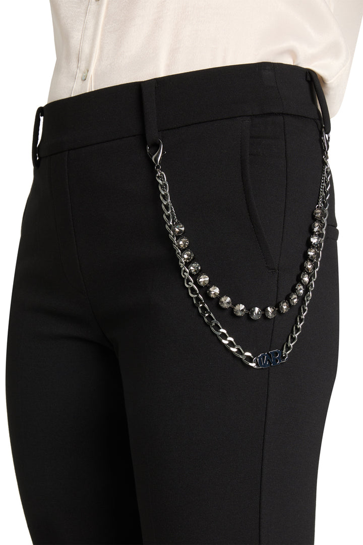 Hose-Cambio-Francoise-schwarz-Glitzerkette-gerade Form 