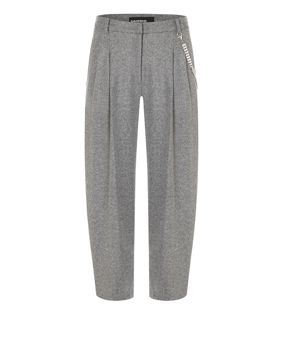 Hose-Cambio-Emilie-grau meliert-Glitzerkette-o shape-bundfalte 
