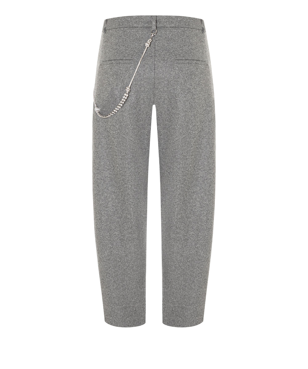 Hose-Cambio-Emilie-grau meliert-Glitzerkette-o shape-bundfalte 