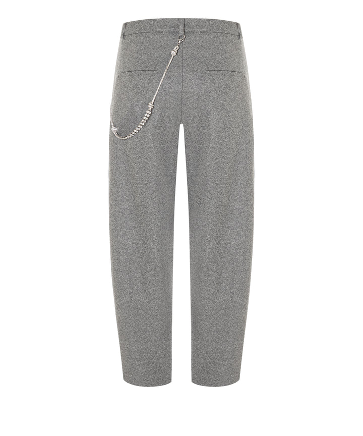 Hose-Cambio-Emilie-grau meliert-Glitzerkette-o shape-bundfalte 