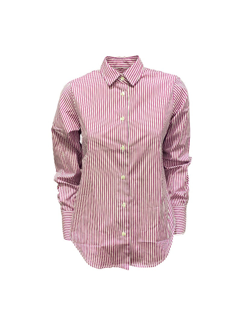Bluse-The-White-Shirt-gestreift-hemdkragen-rot-weiß