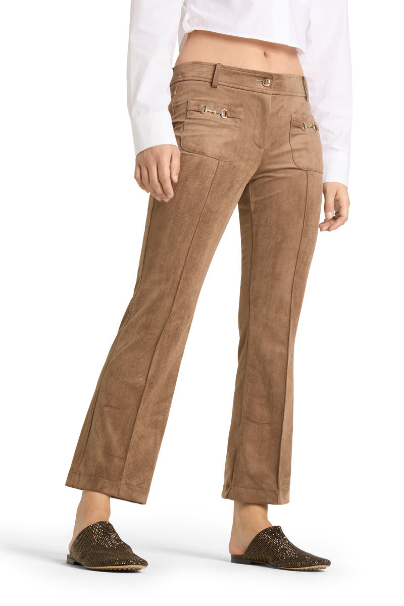 Hose-Cambio-Farah-patched pocket-Goldtrense-hellbraun-7/8 Laenge 