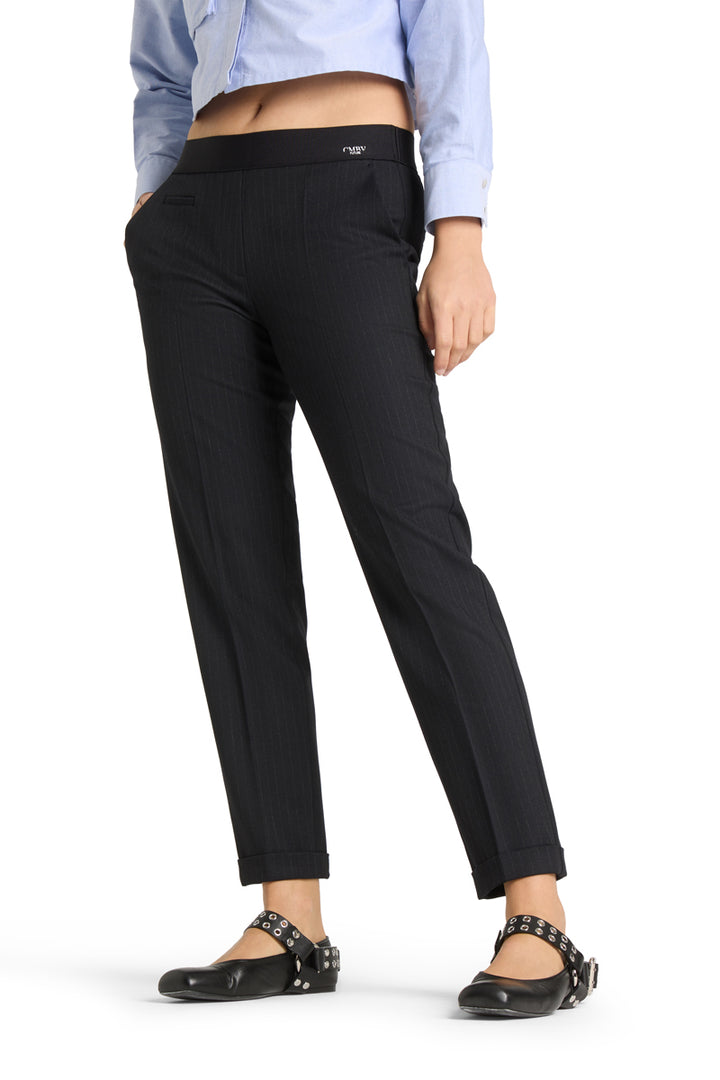 Hose-Cambio-Kim-pin stripe-Nadelstreifen-Gummibund-Taschen-navy/ecru