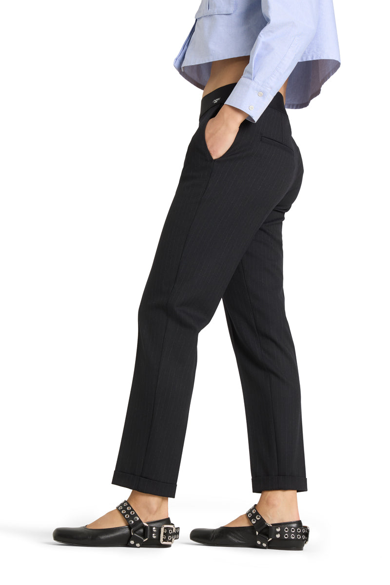 Hose-Cambio-Kim-pin stripe-Nadelstreifen-Gummibund-Taschen-navy/ecru