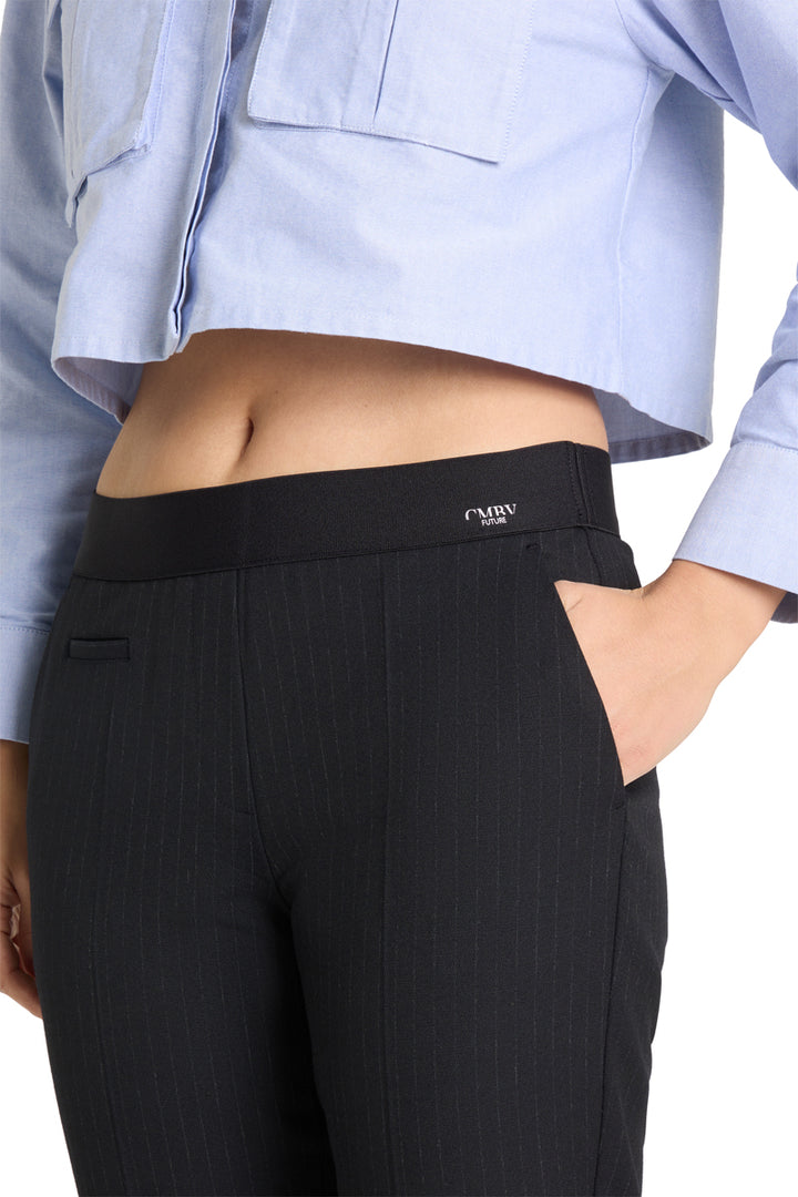 Hose-Cambio-Kim-pin stripe-Nadelstreifen-Gummibund-Taschen-navy/ecru
