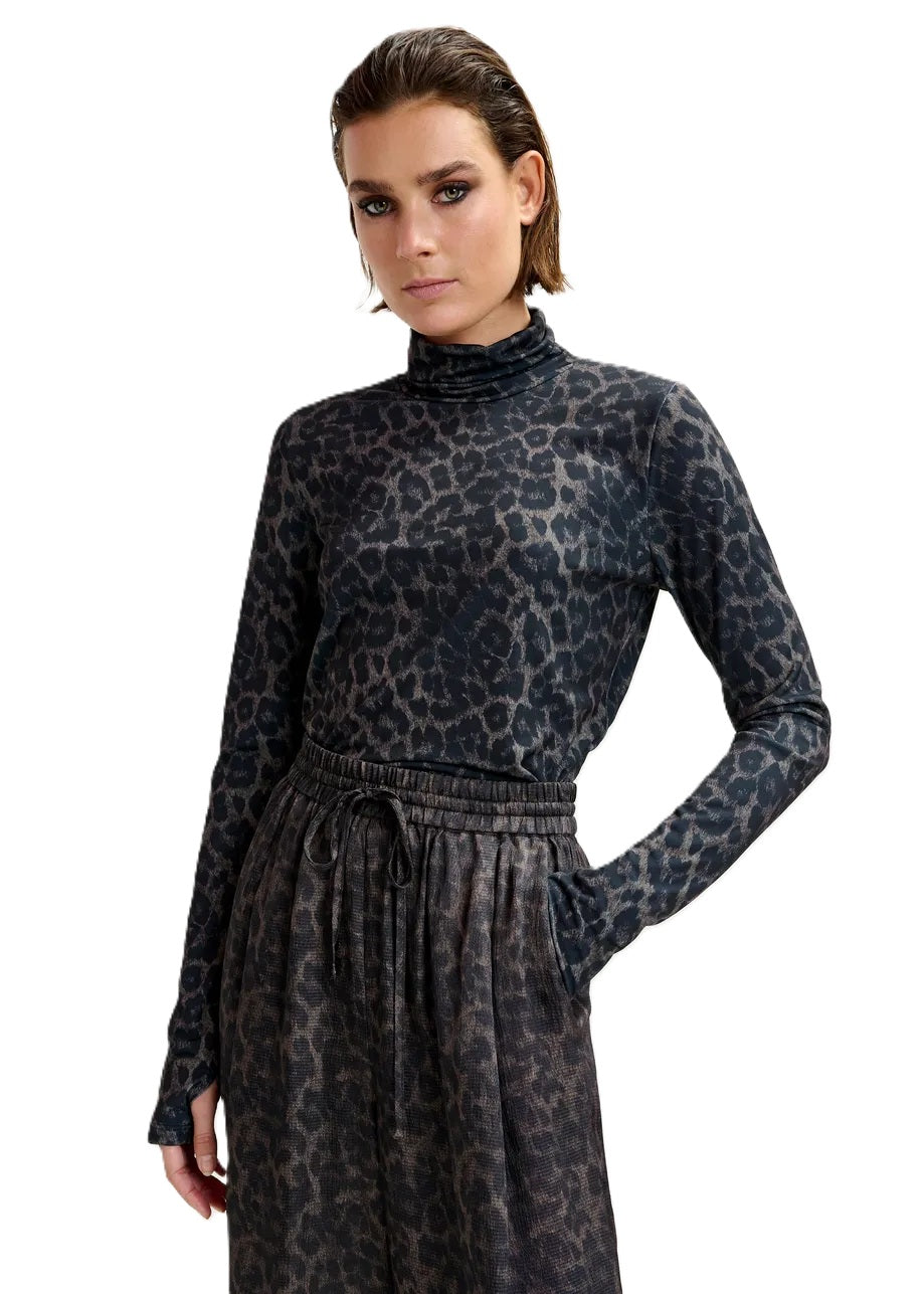 Shirt-Essentiel-Antwerp-Isperenza-Rollkragen-Langarm-Leoprint-braun-schwarz