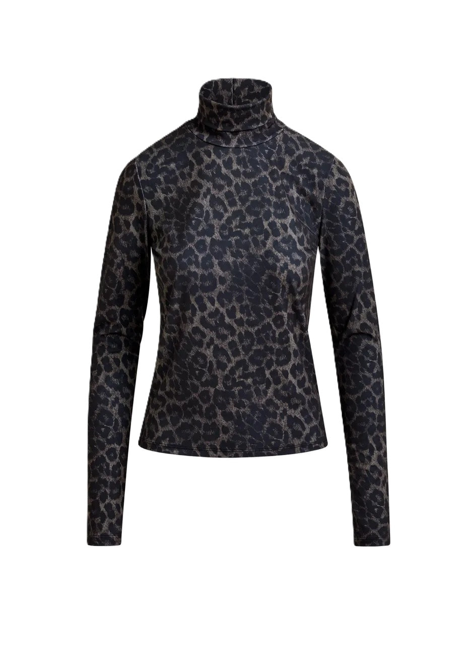 Shirt-Essentiel-Antwerp-Isperenza-Rollkragen-Langarm-Leoprint-braun-schwarz