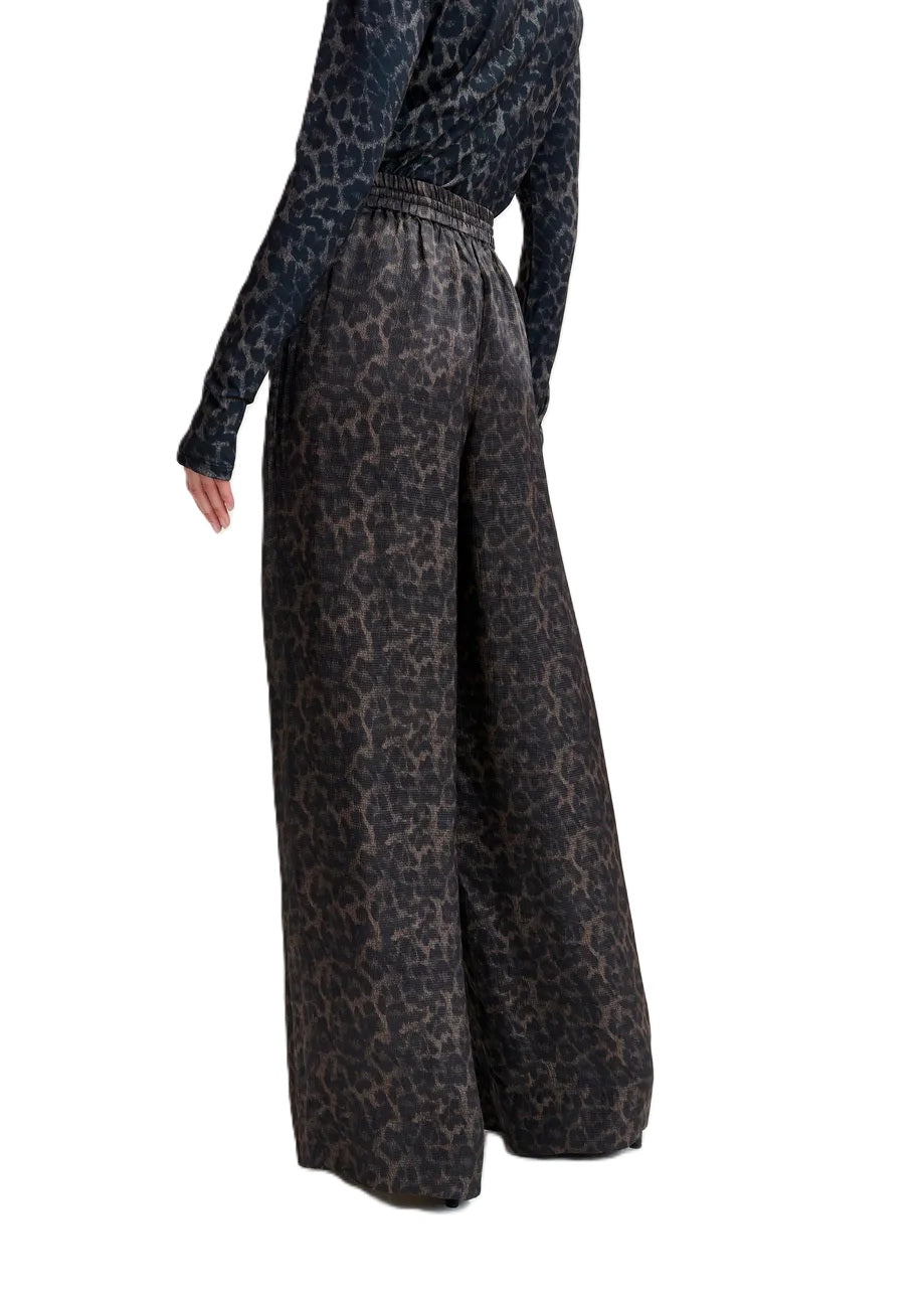 Hose-Essentiel-Antwerp-Irving-Kordelzug-weites-Bein-Leomuster-schwarz-braun