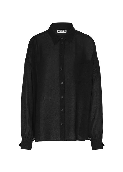 Hemd-Essentiel-Antwerp-IIlorin-Rüschen-Ärmel-oversized-schwarz