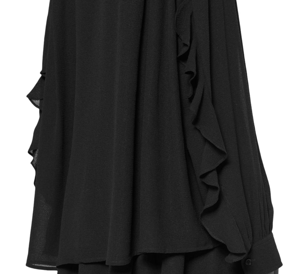 Hemd-Essentiel-Antwerp-IIlorin-Rüschen-Ärmel-oversized-schwarz