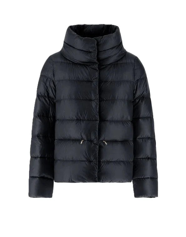 Jacke-Herno-Nylon-Ultralight-Rollkragen-Daunen-schwarz