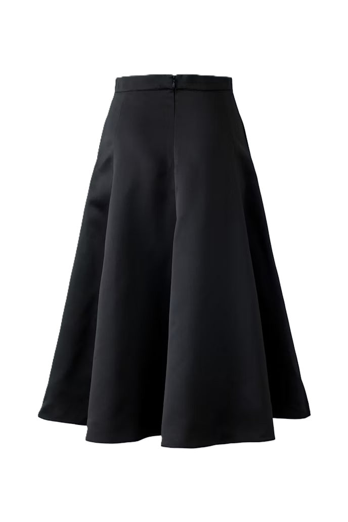Rock-Oui-Midilaenge-Pailletten-Blueten-Zip-schwingend-schwarz