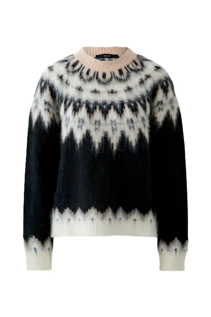 Pullover-Oui_norweger-rosa schwarz-rundhals-Alpaka 