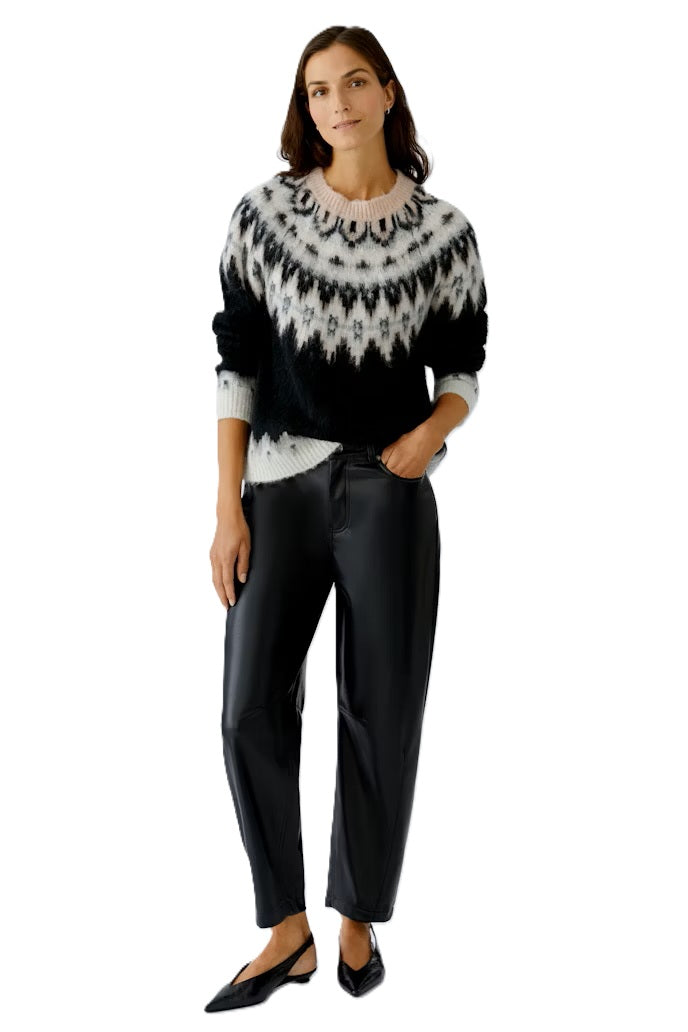 Pullover-Oui_norweger-rosa schwarz-rundhals-Alpaka 