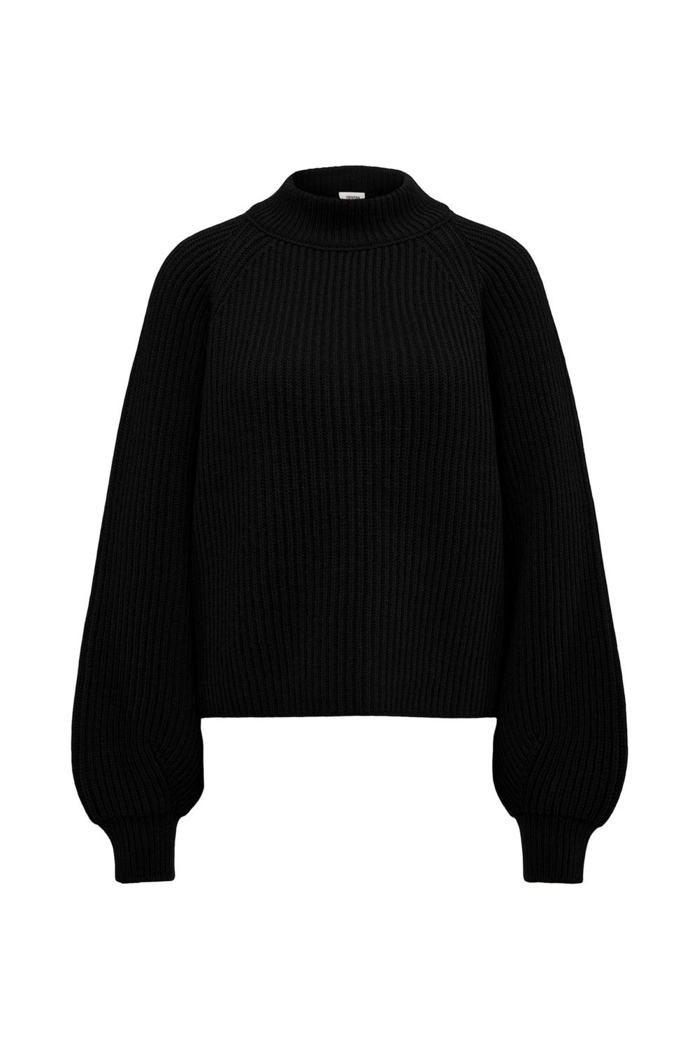 Pullover-Drykorn -KIMONI 10-stehkragen-gerippt-ballonaermel-schwarz