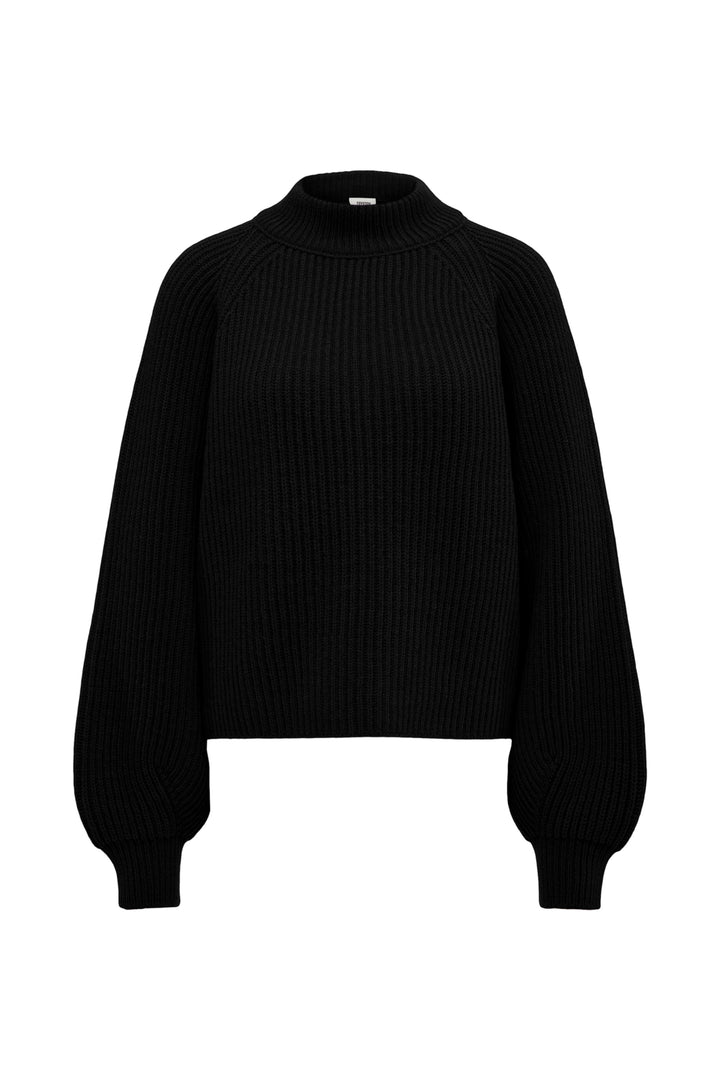 Pullover-Drykorn -KIMONI 10-stehkragen-gerippt-ballonaermel-schwarz