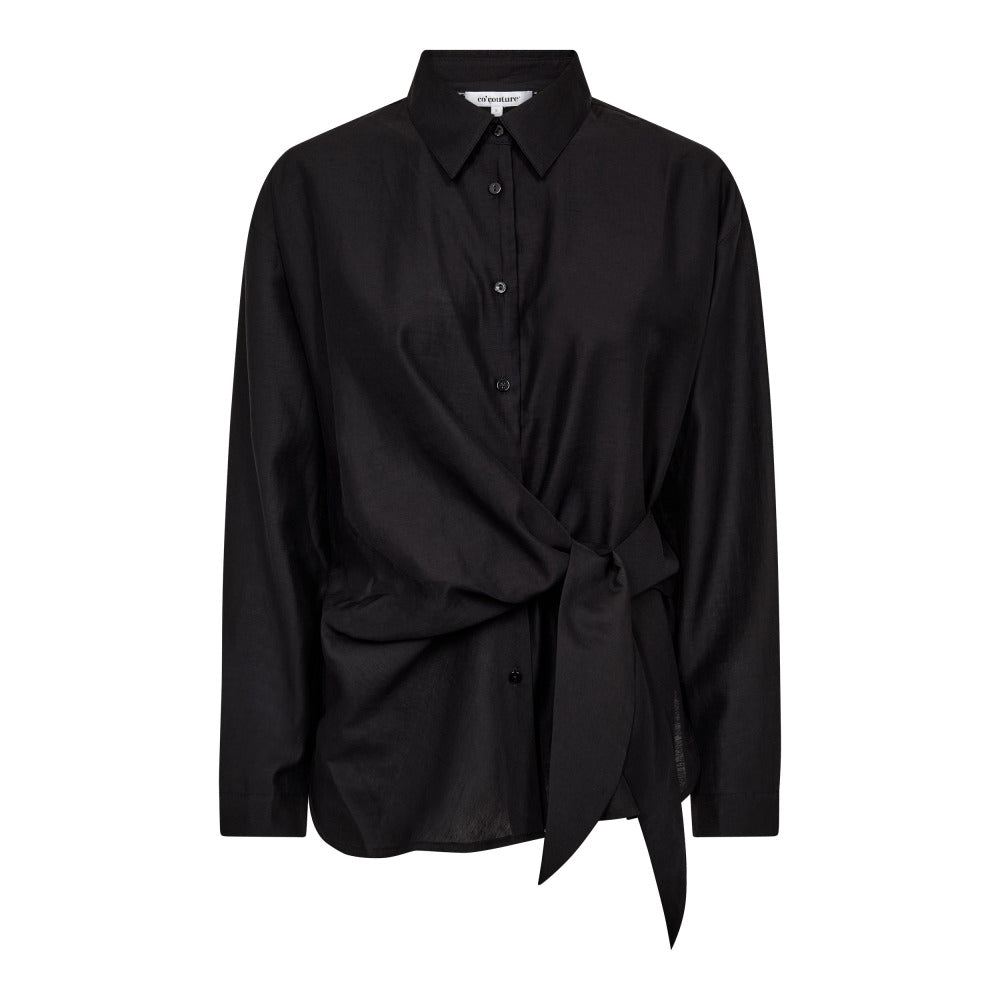 Hemd-Bluse-Co‘Couture-Idina-Tie-Hemdkragen-Schleife-Tailliert-schwarz