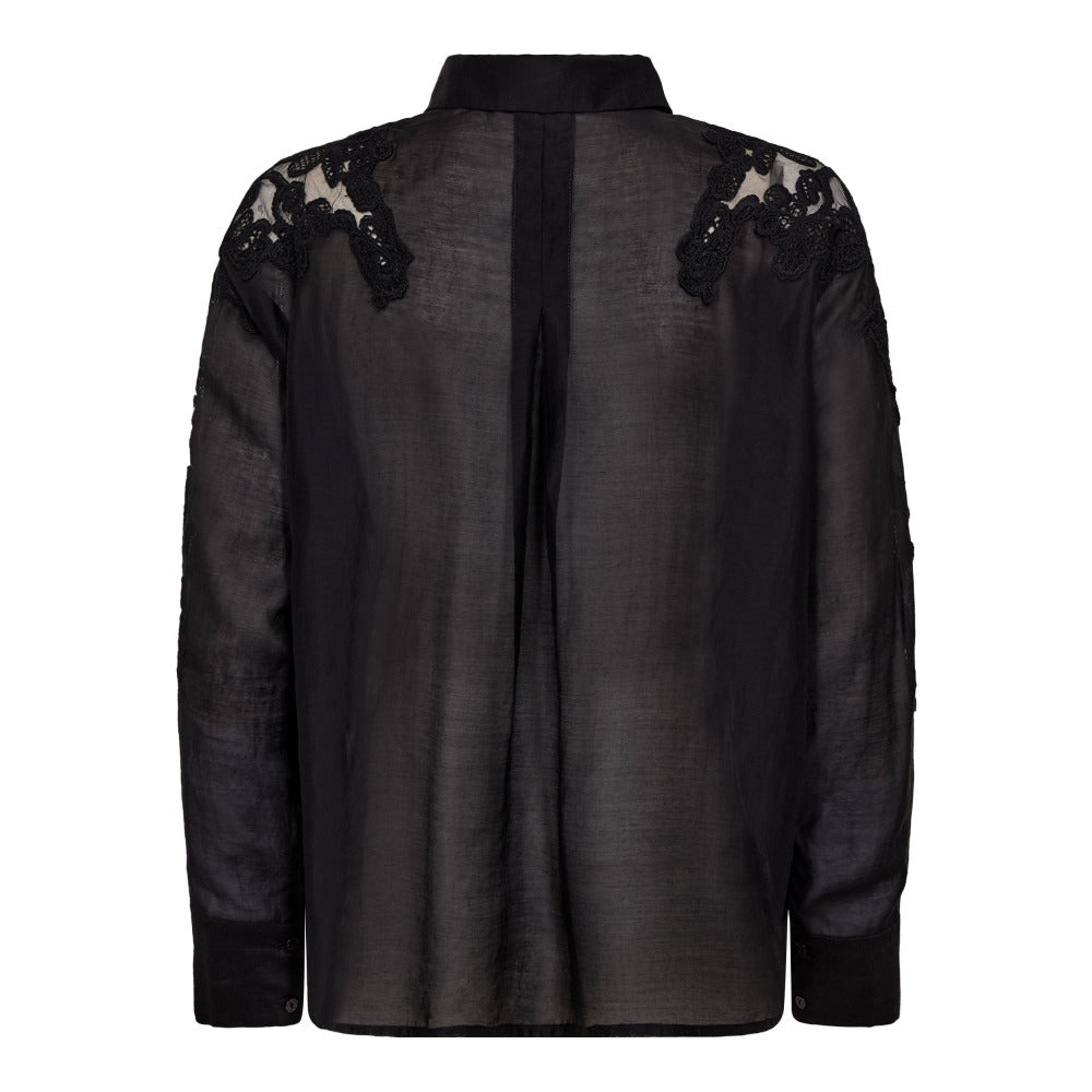 Bluse-Co'Couture-Kawa-Embroidery-Hemd-Langarm-Stick-Schwarz