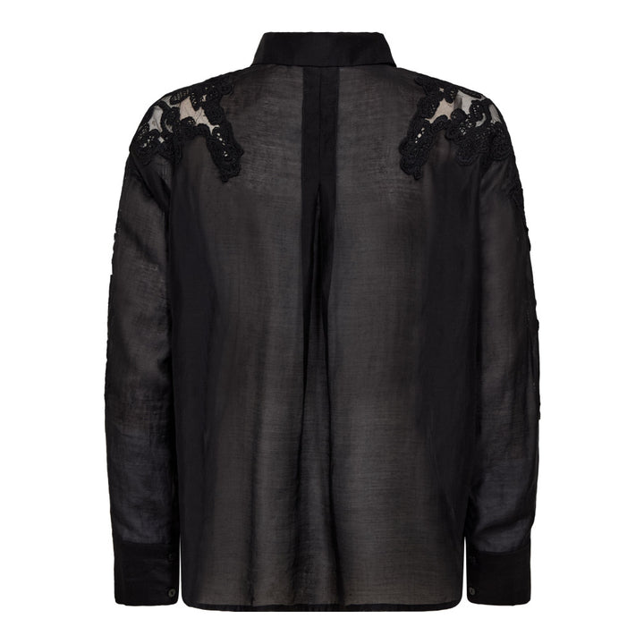 Bluse-Co'Couture-Kawa-Embroidery-Hemd-Langarm-Stick-Schwarz