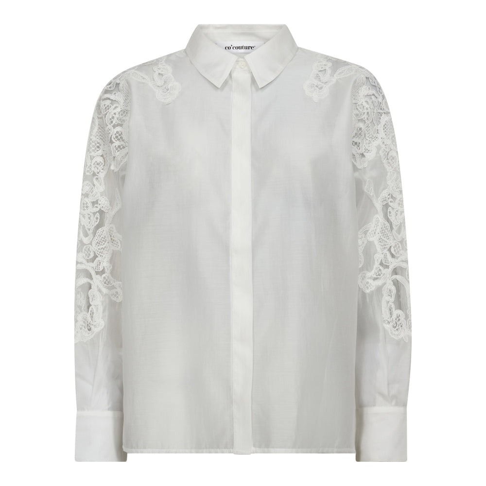 Bluse-Co'Couture-Kawa-Embroidery-Hemd-Langarm-Stick-Weiß