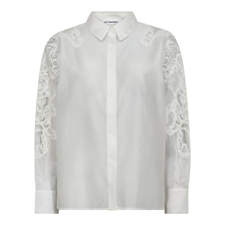 Bluse-Co'Couture-Kawa-Embroidery-Hemd-Langarm-Stick-Weiß