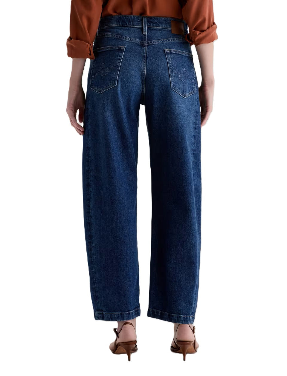 Jeans-AG-Hattie-High-Rise-Barrel-Hose-Stretch-blau