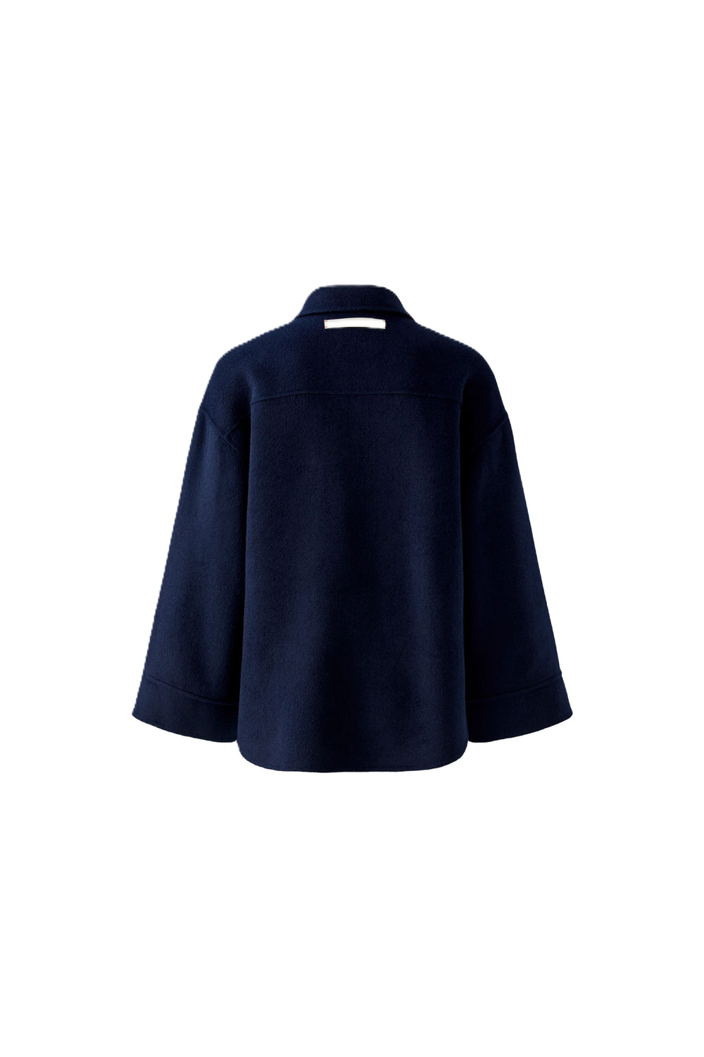 Jacke-Oui-Weite-Ärmel-Hemdkragen-Brusttaschen-dunkelblau-blau