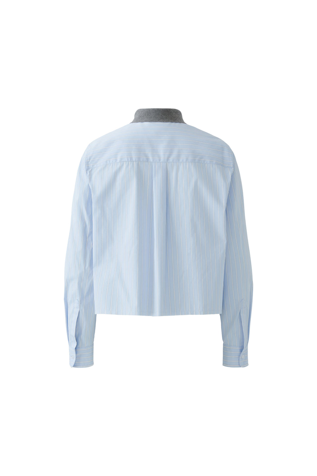 Bluse-Oui-Hemd-cropped-verkürzt-gestreift-blau-weiß