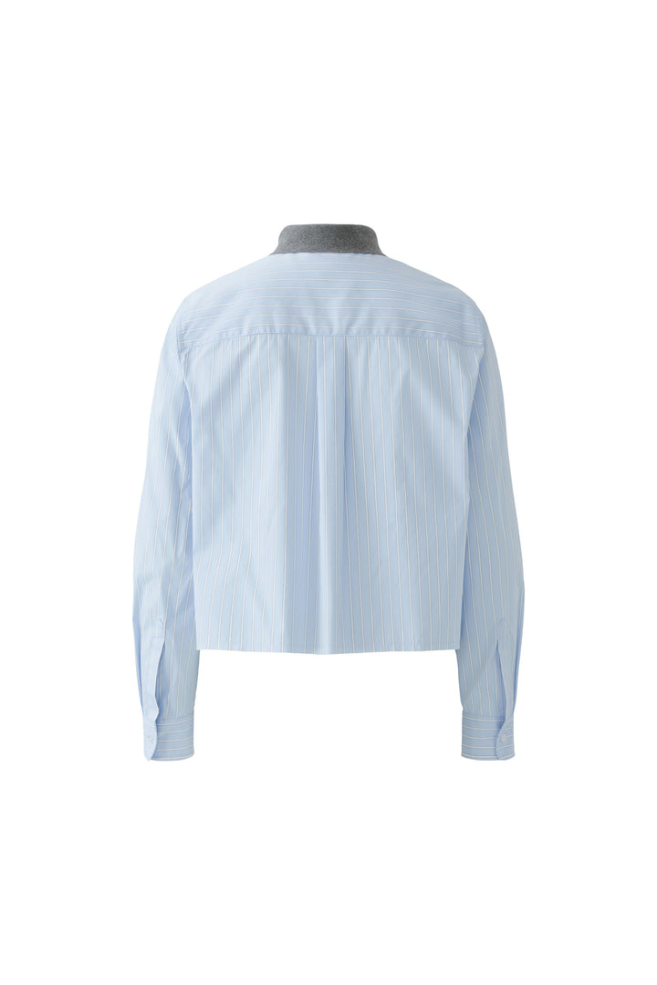 Bluse-Oui-Hemd-cropped-verkürzt-gestreift-blau-weiß