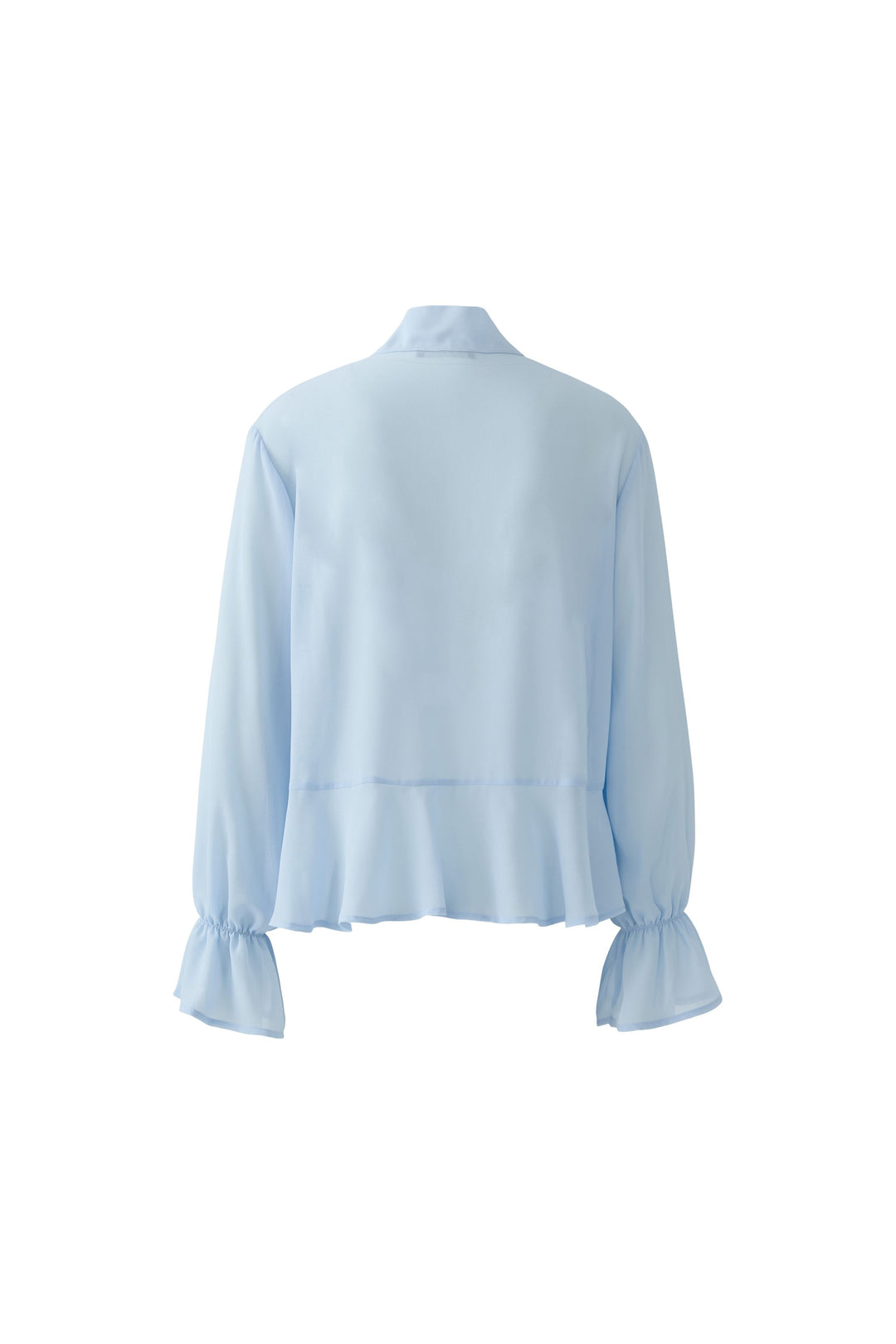 Bluse-Oui-Rueschen-weit-kastig-Schluppe-blau