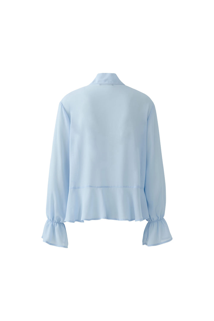 Bluse-Oui-Rueschen-weit-kastig-Schluppe-blau