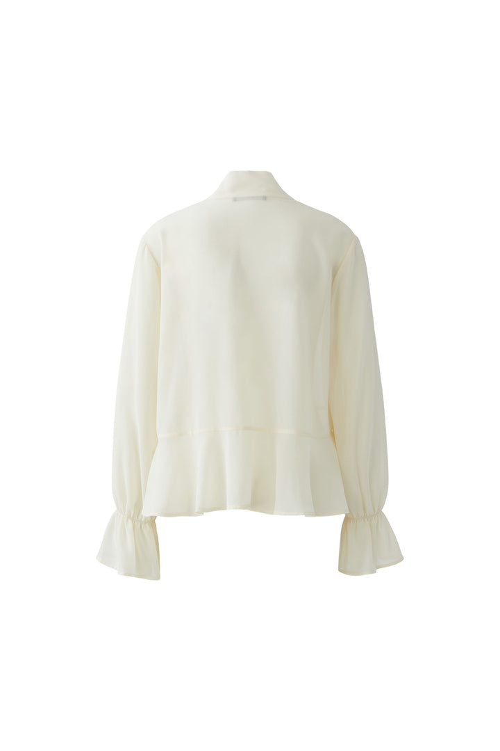 Bluse-Oui-Rueschen-weit-kastig-Schluppe-ecru