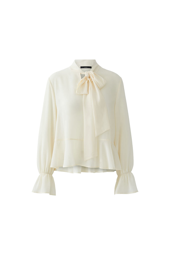 Bluse-Oui-Rueschen-weit-kastig-Schluppe-ecru