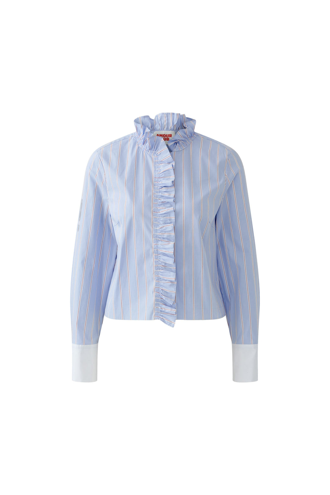 Bluse Oui Pierrotkragen gestreift-blau