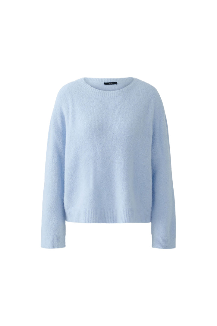 Pullover-Oui-hellblau-haarig-kurz-gerade