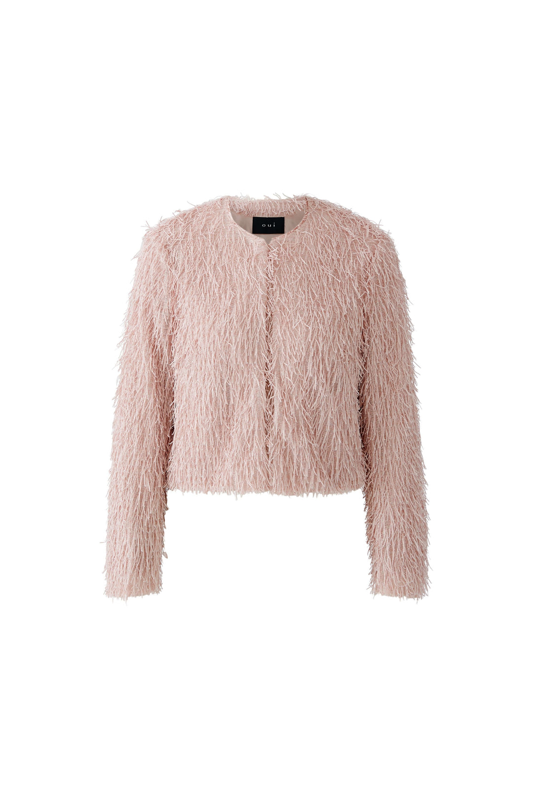 Jacke-Oui-Federlook-Glitter-Rosa-Pink