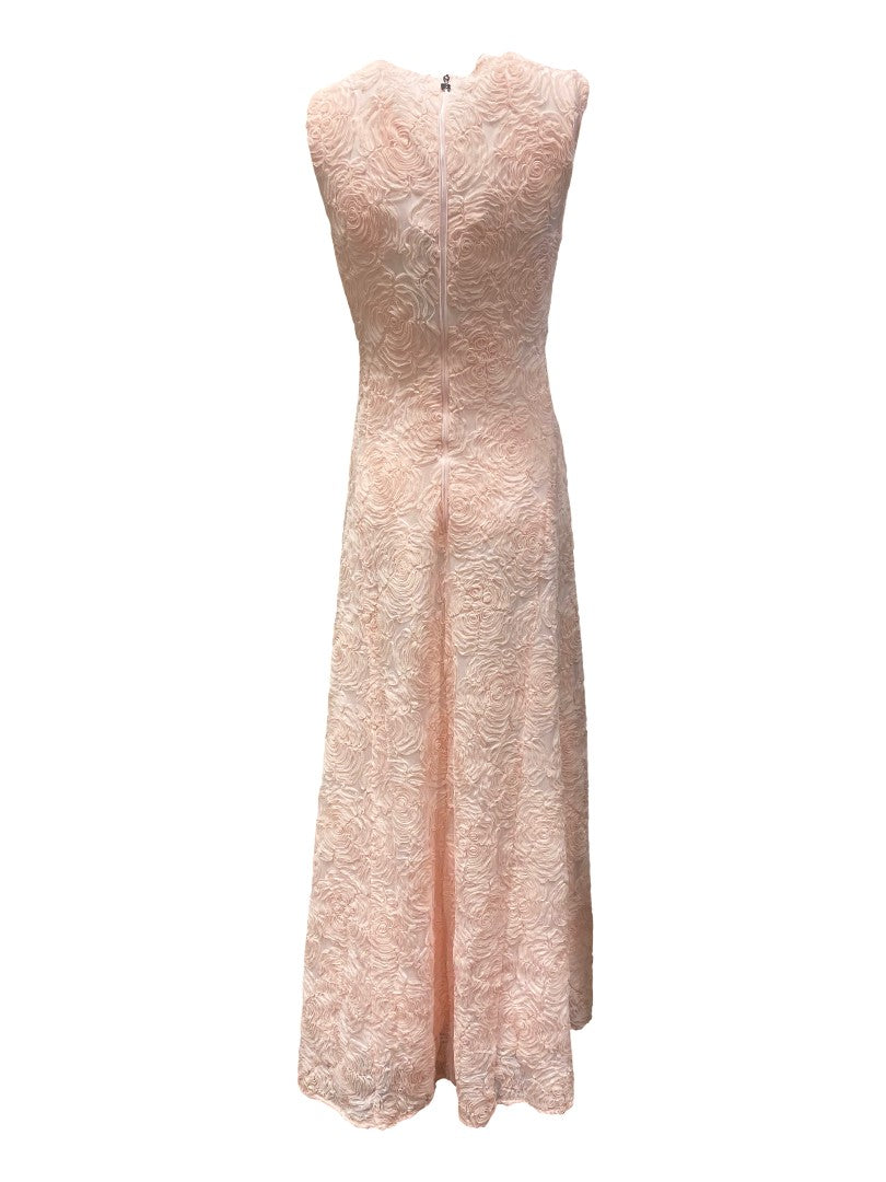 Kleid-Rotate-Maxikleid-Ärmellos-
Mesh-Blumenoptik-pink-rosa