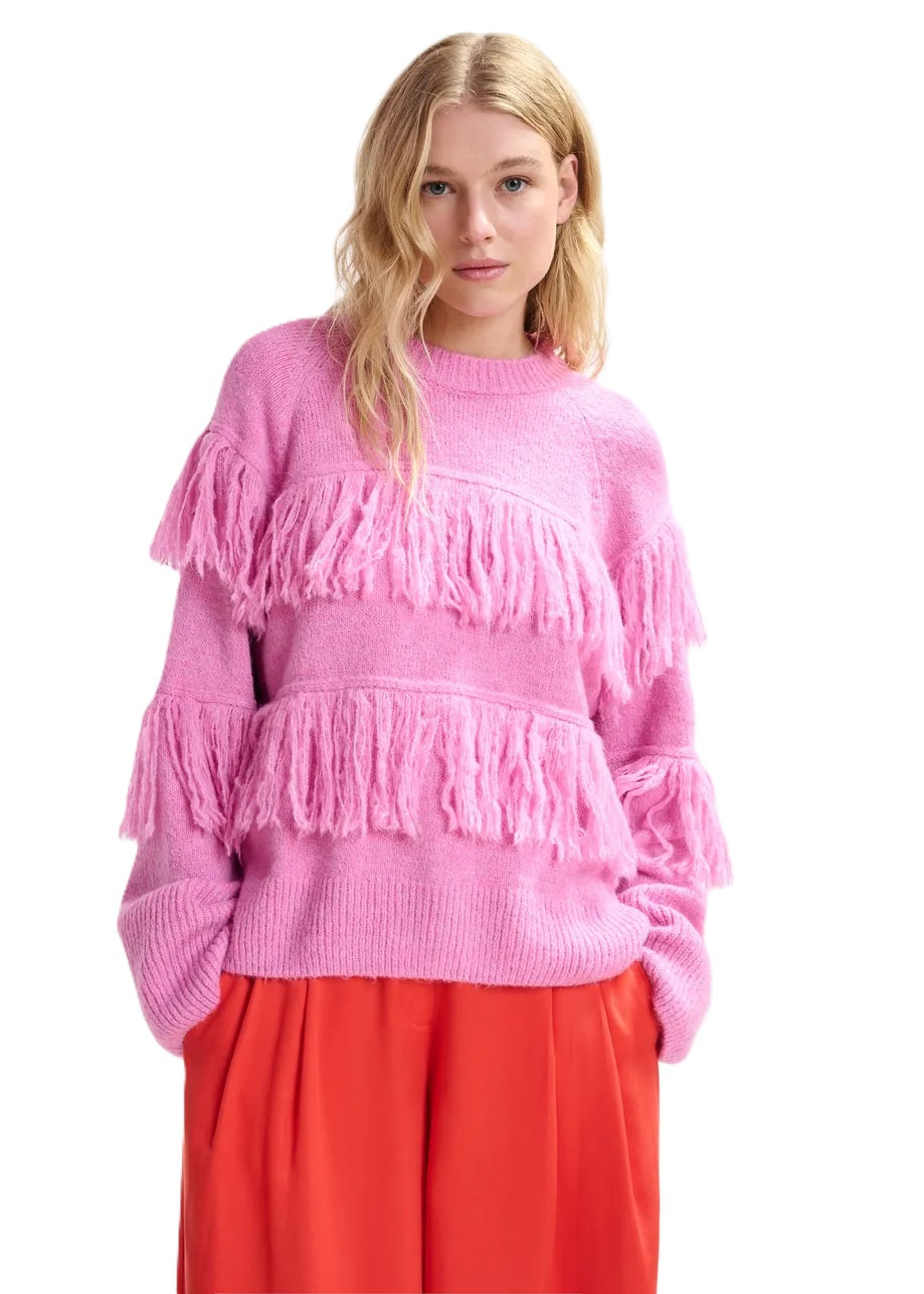 Pullover-Essentiel Antwerp-Johns-Fransen-pink-rosa