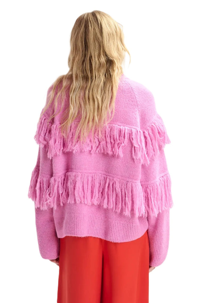 Pullover-Essentiel Antwerp-Johns-Fransen-pink-rosa