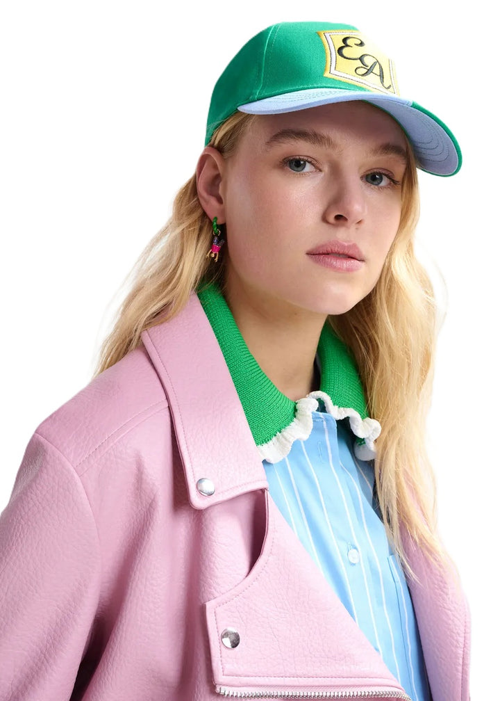 Jacke-Essentiel Antwerp-Jup-Lederjacke-Asymmetrisches Revers-
Reißverschluss-Kunstleder-Gürtel-pink-rosa