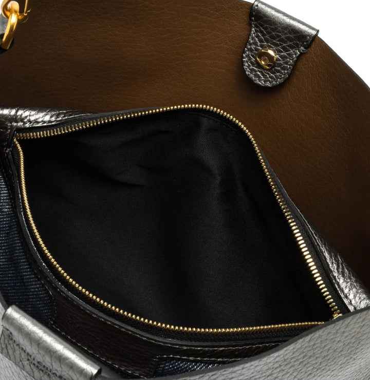 Tasche-Gianni-Chiarini-ARETHA-Doppeltes Leder-Maxi-Narbung-silber