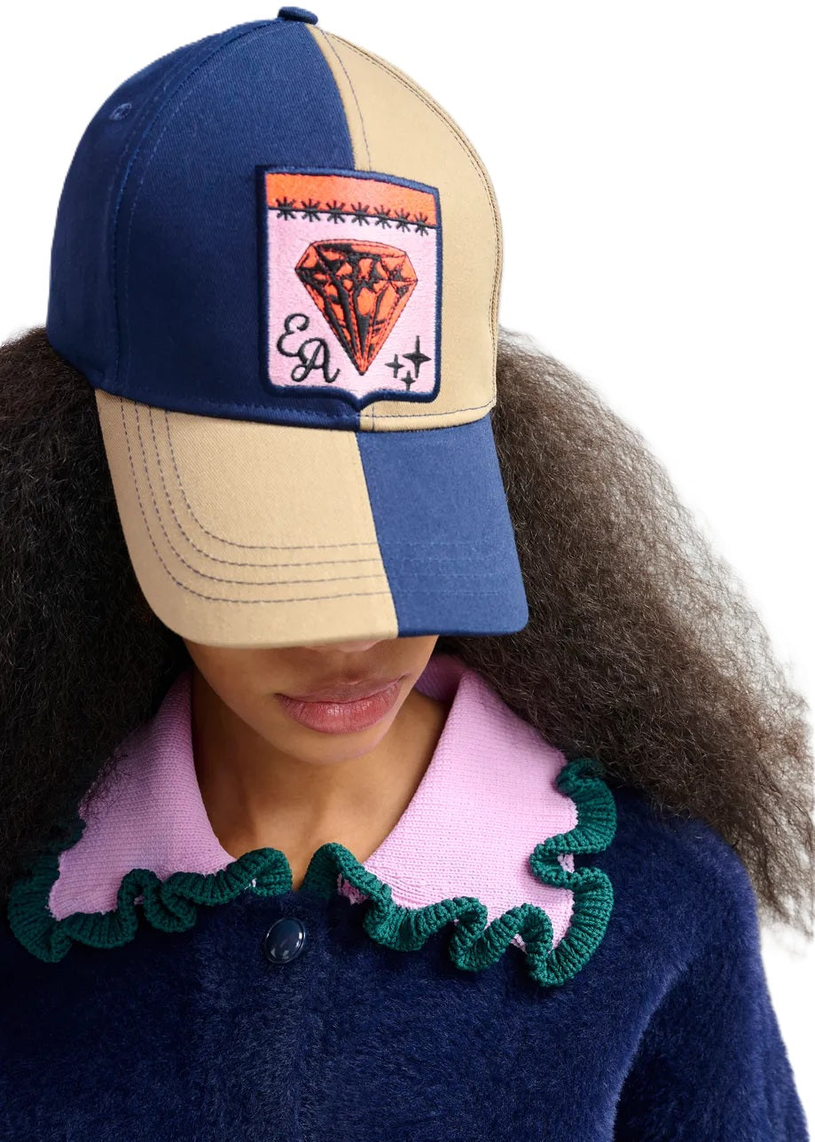 Jacke-Essentiel Antwerp-Jadener-Kontrastkragen mit Rüschen-pink-blau