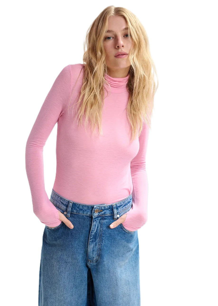Pullover-oberteil-Essentiel Antwerp-Jertice-Rollragen-eng-kaschmir-pink-rosa