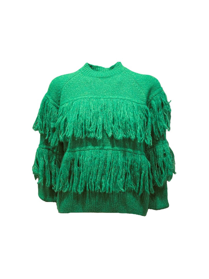 Pullover-Essentiel Antwerp-Johns-Fransen-grün