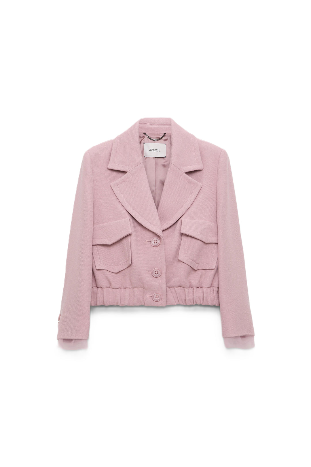 Jacke-Dorothee Schumacher-LAYERED COOLNESS jacket-rosa-Gummizug-kurz-Taschen 