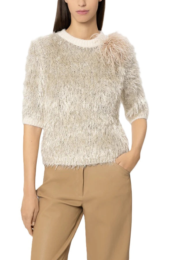 Brosche-Luisa-Cerano-Straußen-Feder-camel-beige-braun