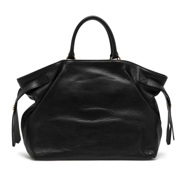 Tasche-Gianni-Chiarini-CLAUDETTE-Echtleder-nero-schwarz-verstellbaren-Trageriemen-Gold