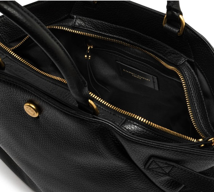 Tasche-Gianni-Chiarini-CLAUDETTE-Echtleder-nero-schwarz-verstellbaren-Trageriemen-Gold