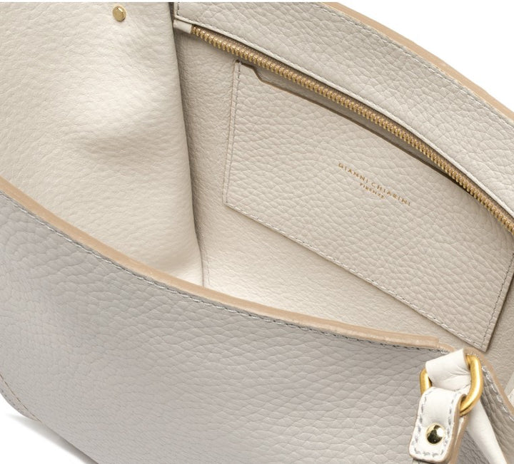 Tasche-Gianni-Chiarini-BLOOM-Echtleder-SABBIA-weiß-gold