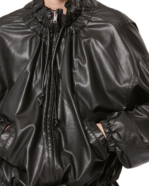 Jacke-Isabel Marant-NEELA-Mantel-Lederoptik-schwarz